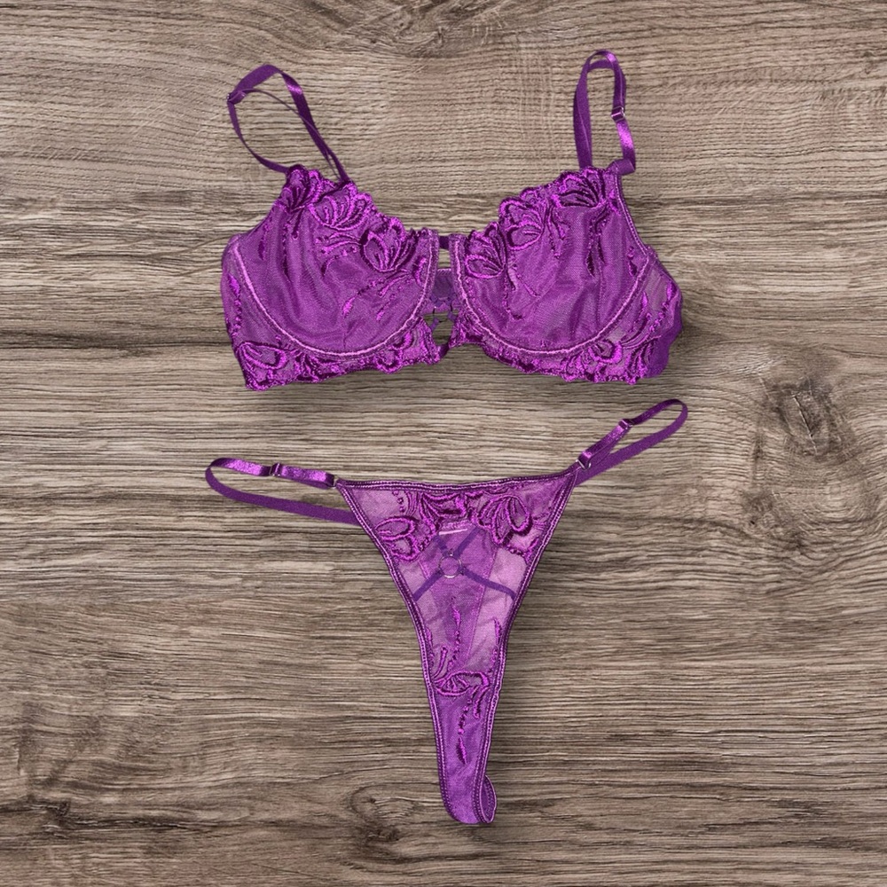 Purple Lace Lingerie Set